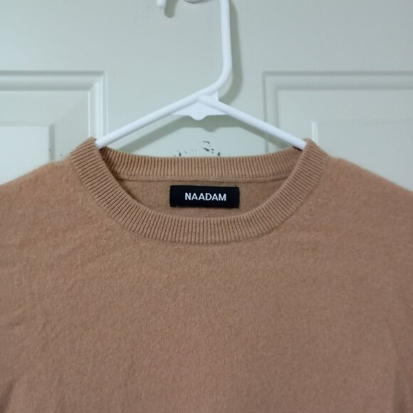 Naadam Mens XS 100% Cashmere Pullover Crewneck Sweatshirt City Chic Camel Brown - Picture 5 of 10